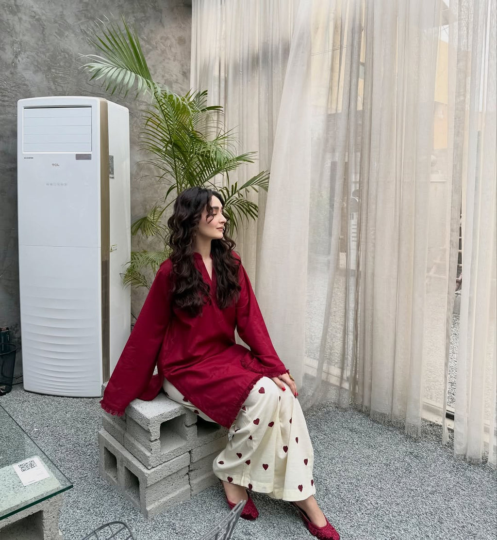 Premium Red Kurti Palazzo Co-Ord Set