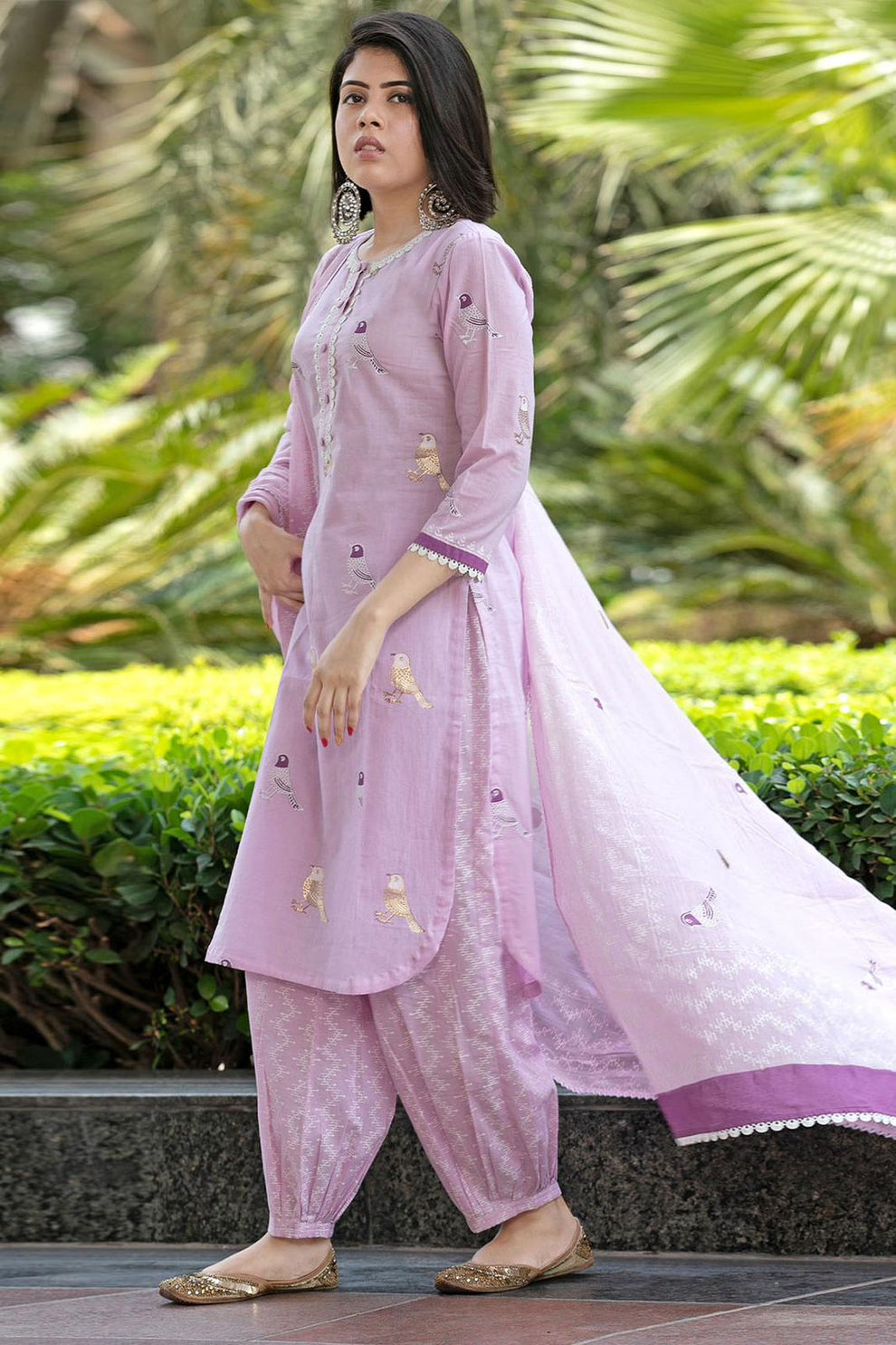 premium afghani kurta and pant with malmal dupatta set