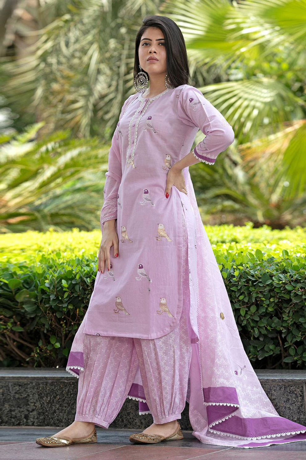 premium afghani kurta and pant with malmal dupatta set