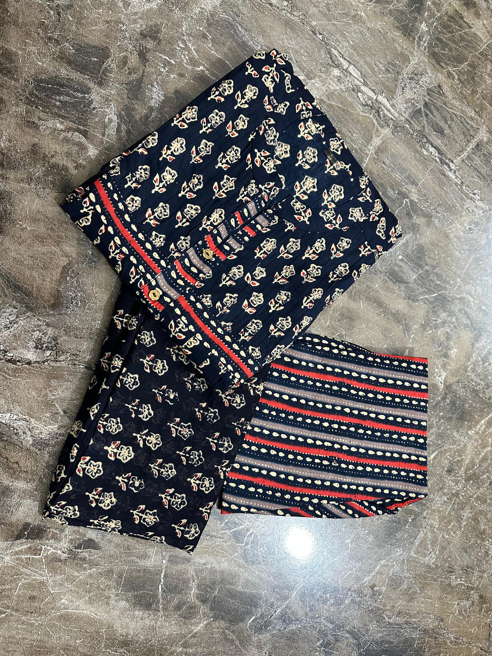 blue kurta and pant with dupatta set for women's