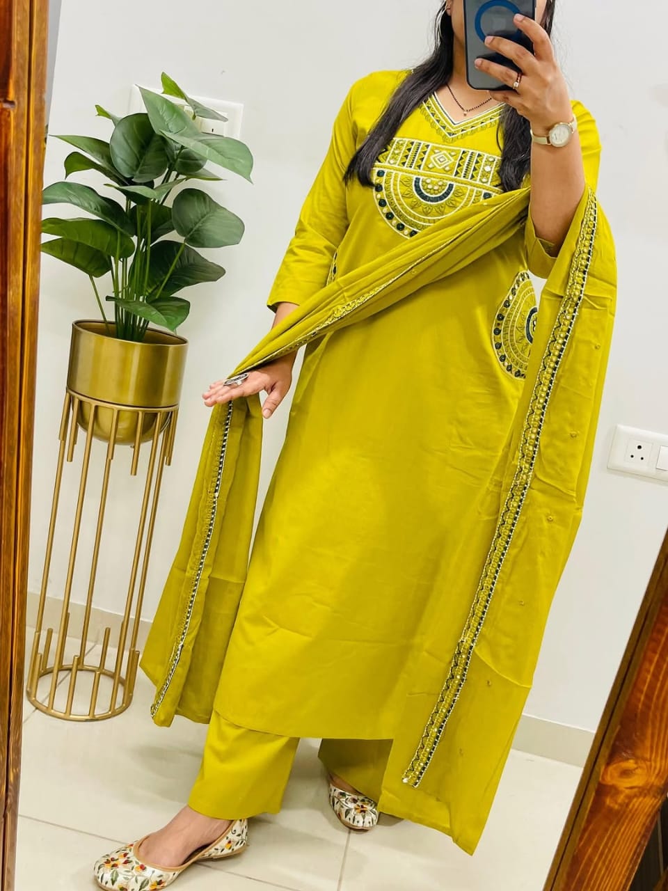 lifestyle kurti embroidered cotton kurti pant with dupatta suit set