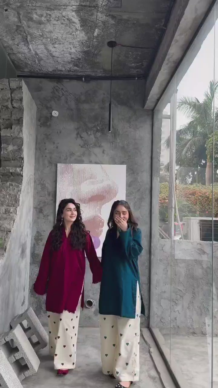 Premium Red Kurti Palazzo Co-Ord Set