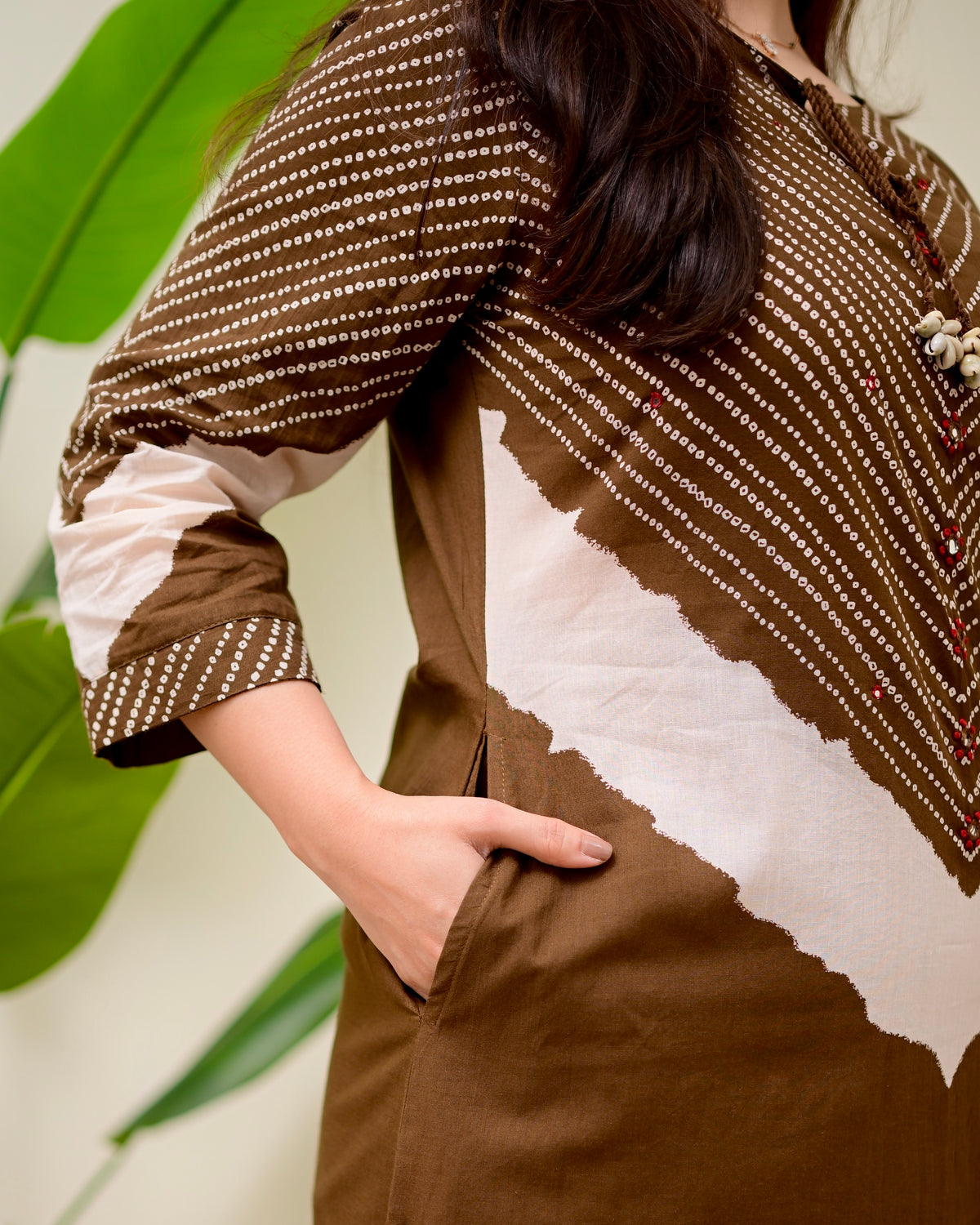 Coffee Brown Cotton Kurta Palazzo Set with Dupatta